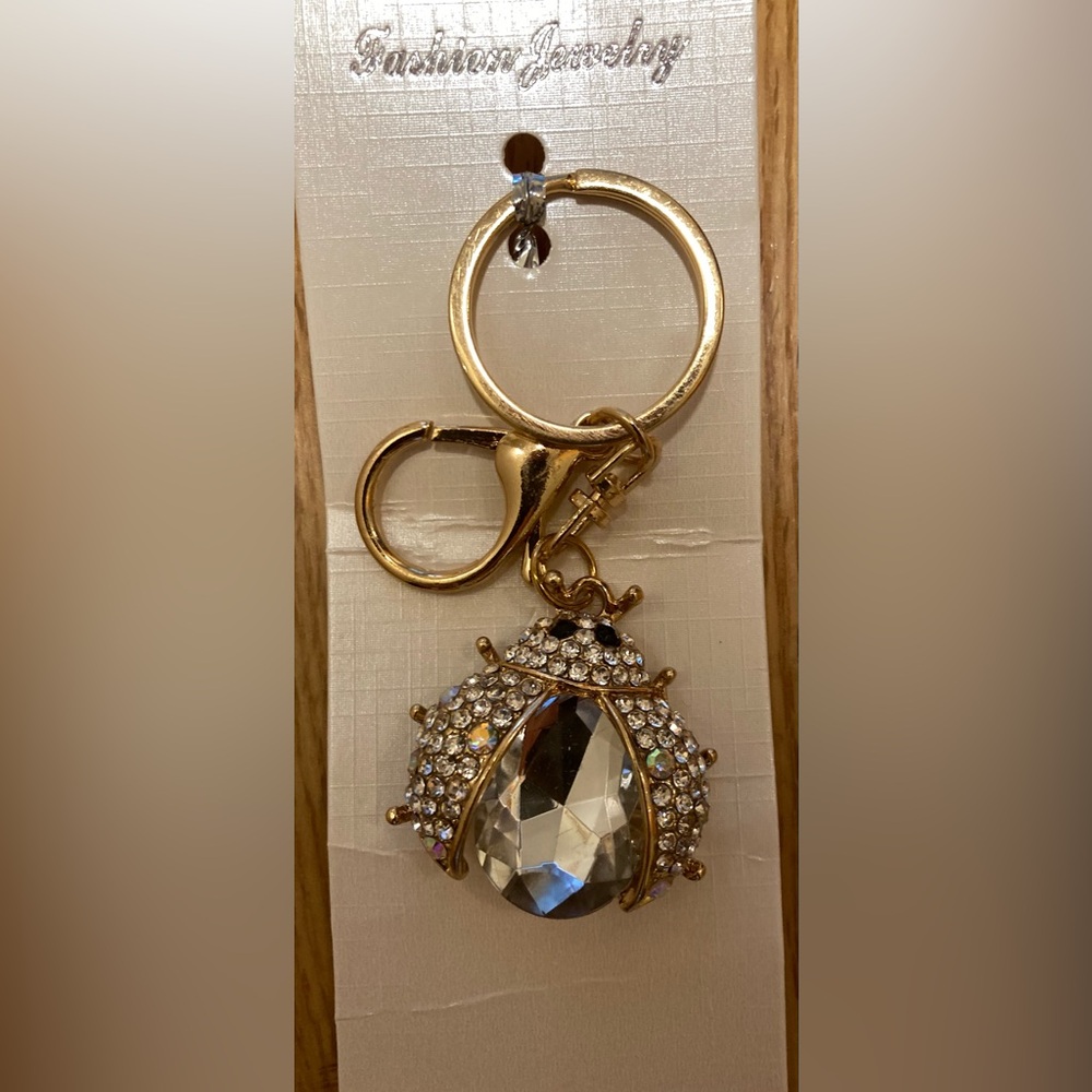 ❗️5 for $35❗️Elegant Gold and Silver Crystal Ladybug Bag Charm/ Keychain - Picture 3 of 3